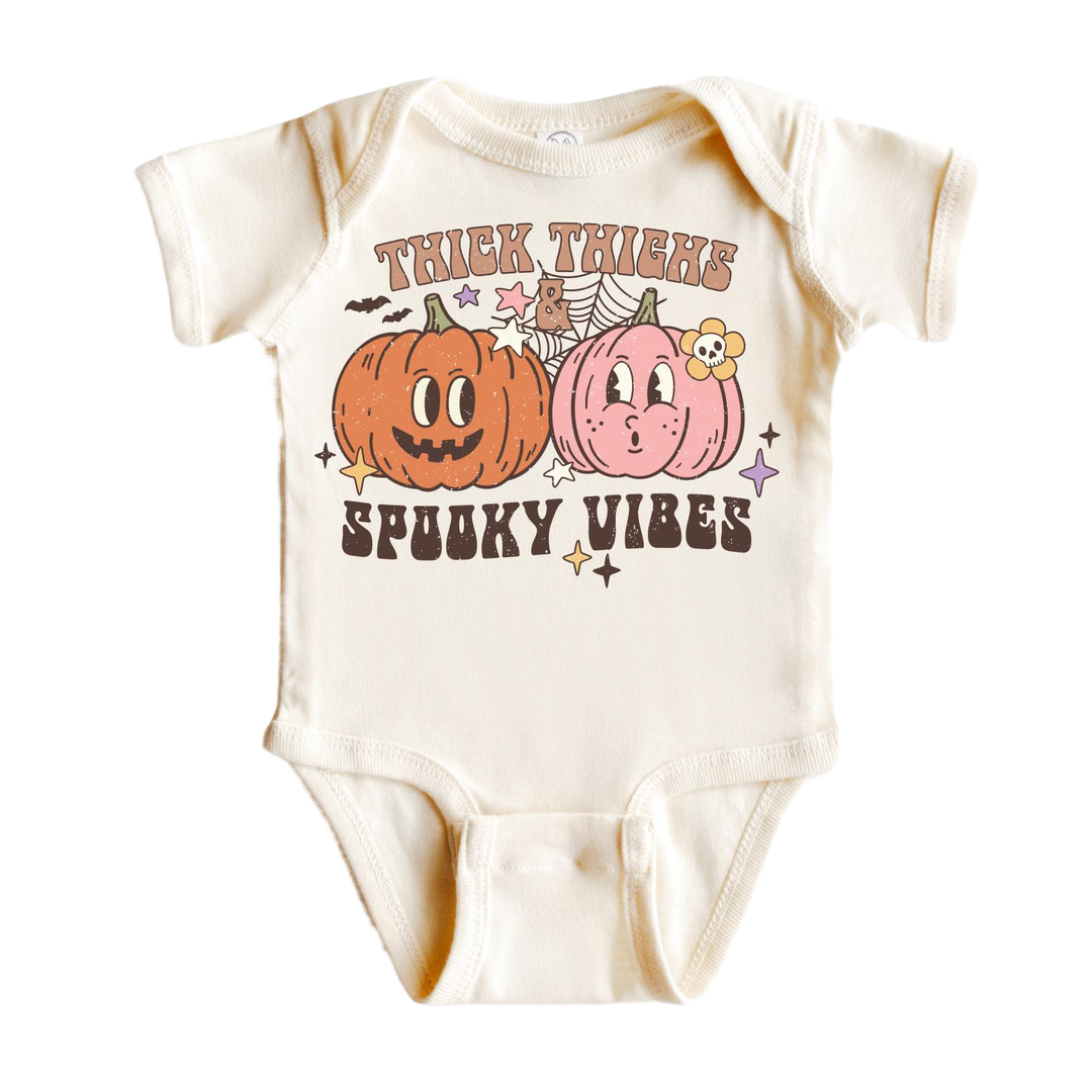 Thick Thigh Spooky Halloween - Baby Boy Girl Clothes Infant Bodysuit Funny Cute Newborn  Funny Cute Onesie® | North Fork Forager LLC
