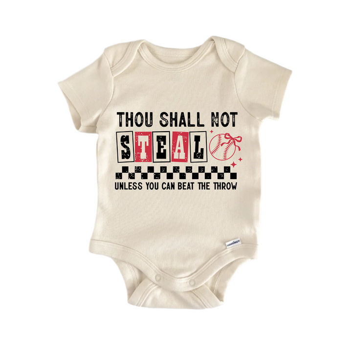 Thou Shall Not Steal Baseball -  Baby Boy Girl Clothes  Bodysuit Funny Cute