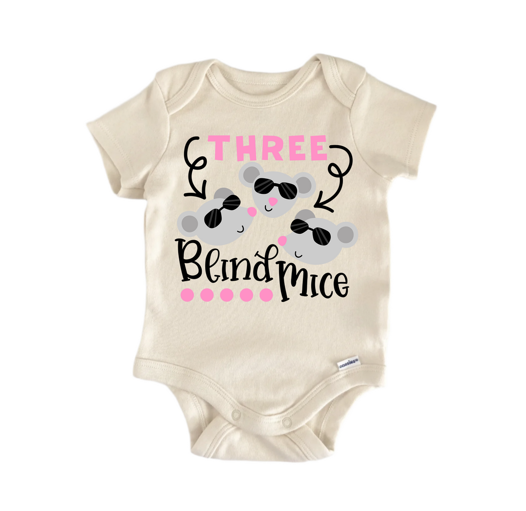 Three Blind Mice Nursery Rhyme - Baby Boy Girl Clothes Infant Bodysuit Funny Cute