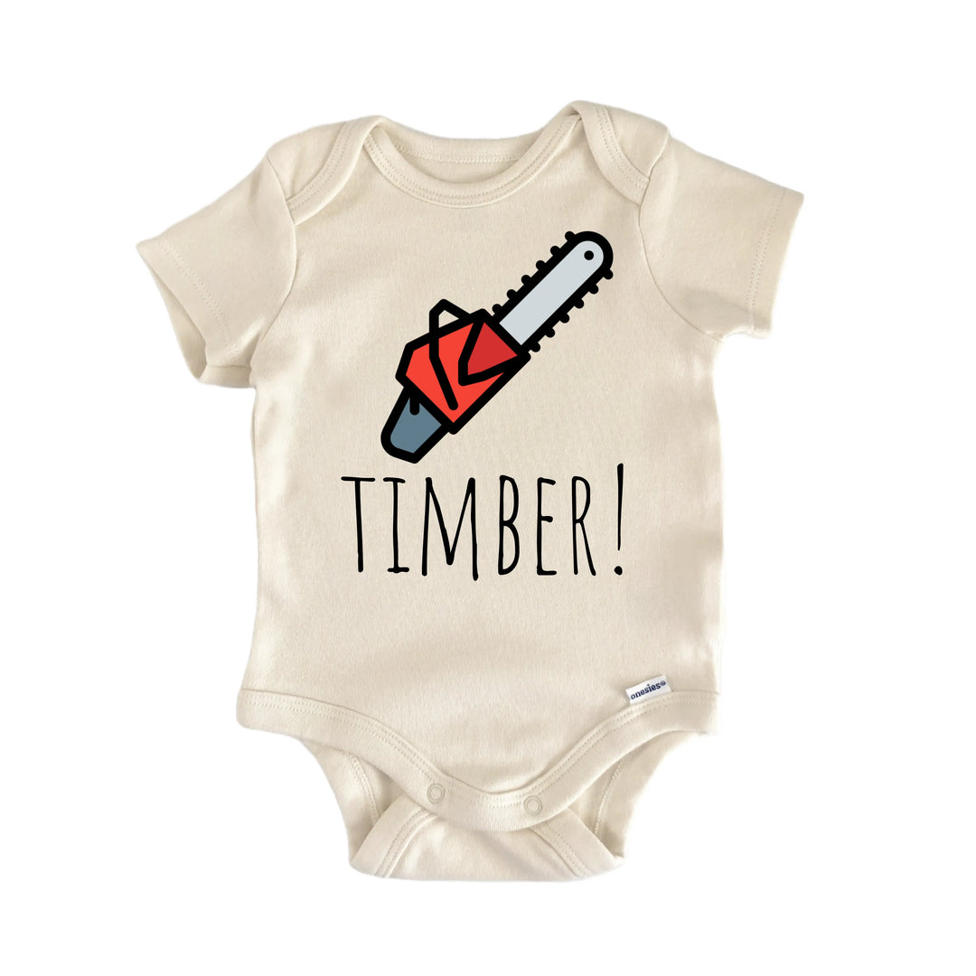 Timber Tree Chainsaw - Baby Bodysuit  Funny Cute Onesie® | North Fork Forager LLC