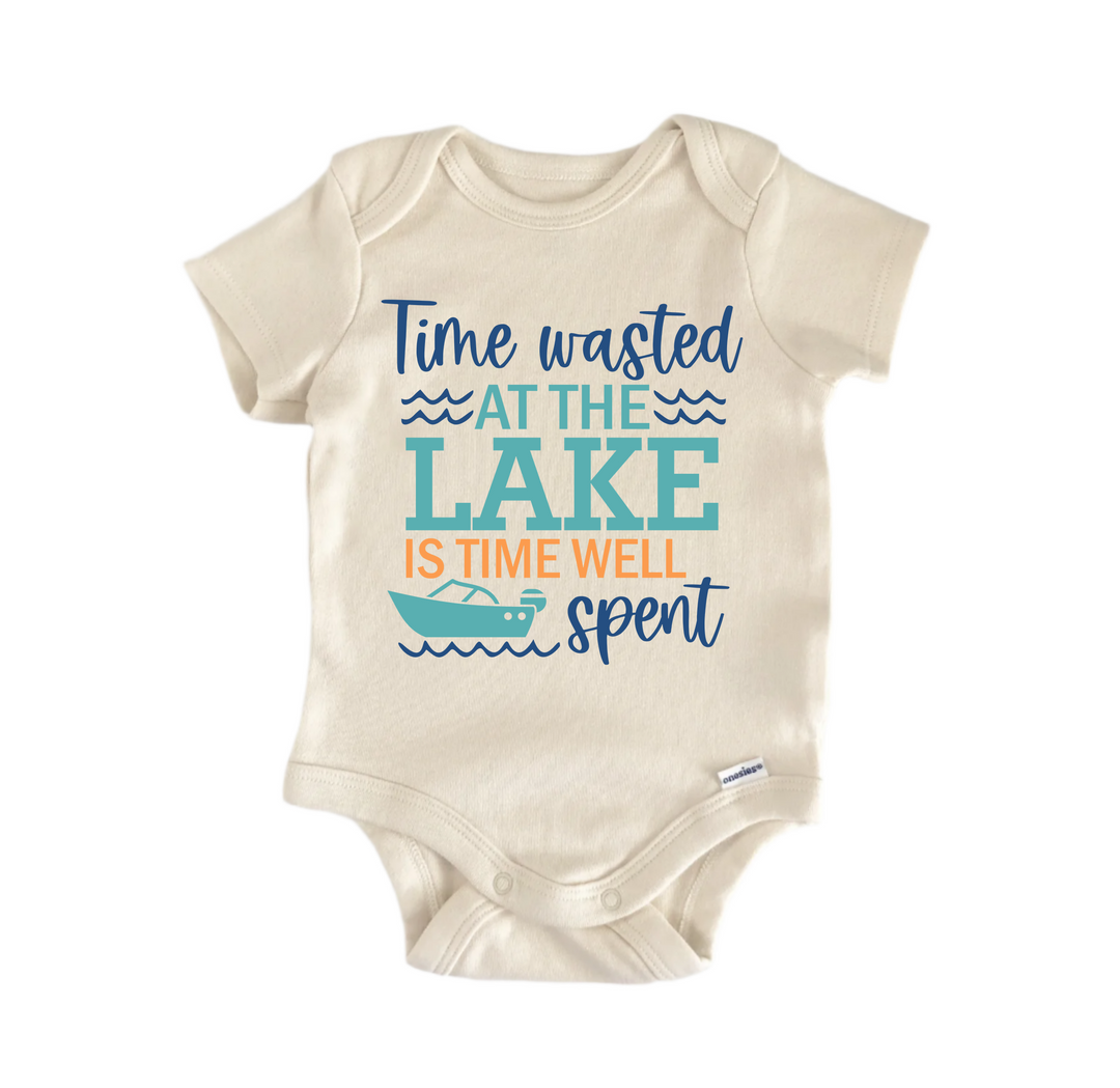 Time Wasted Lake - Baby Boy Girl Clothes Infant Bodysuit Funny Cute  Funny Cute Onesie® | North Fork Forager LLC