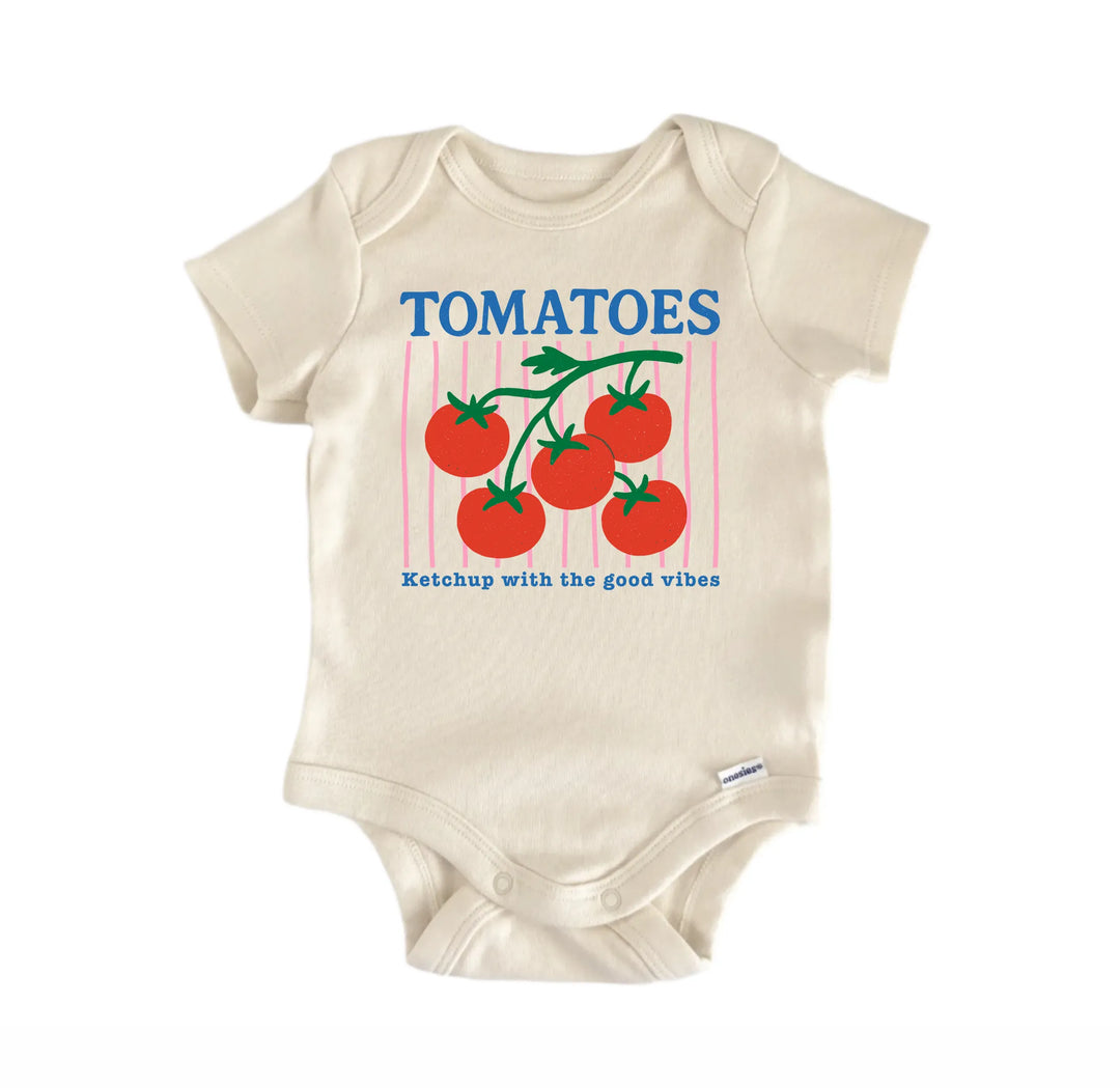 Tomatoes Fruit Retro - Baby Onesie® GS1  Funny Cute Onesie® | North Fork Forager LLC