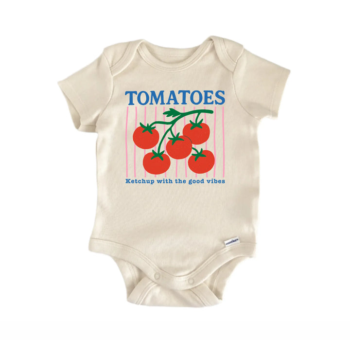 Tomatoes Fruit Retro - Baby Onesie® GS1  Funny Cute Onesie® | North Fork Forager LLC
