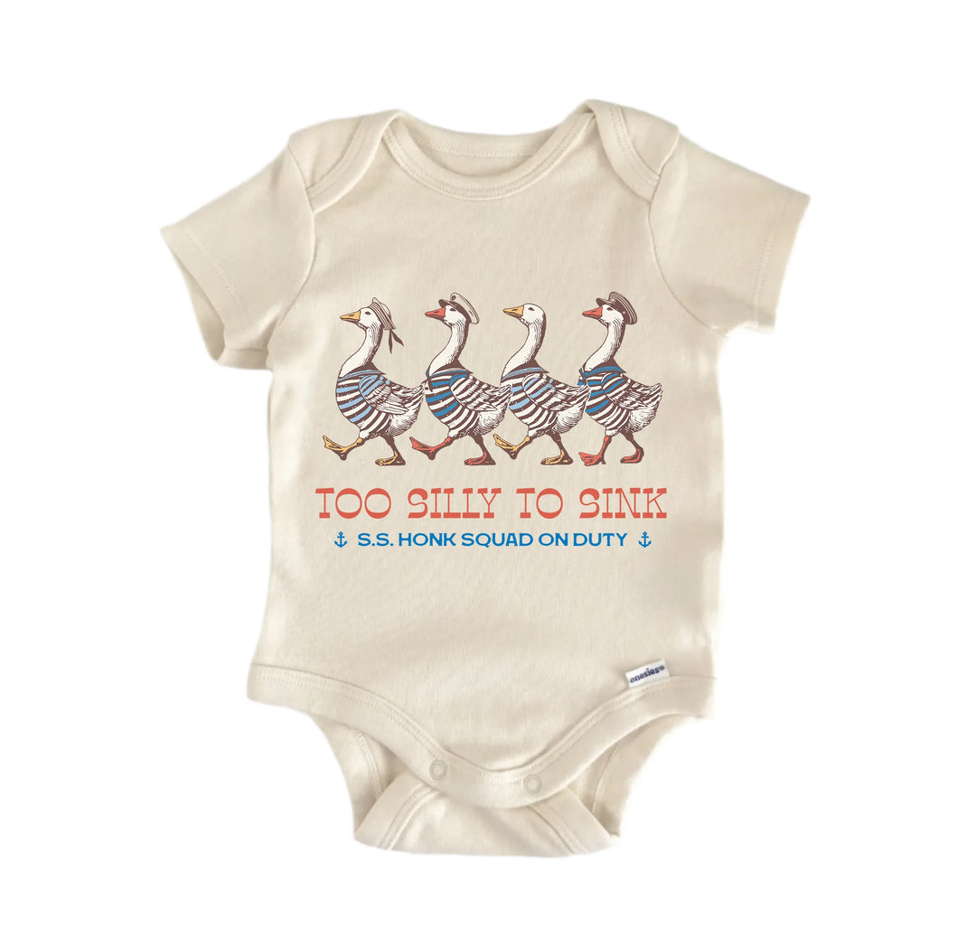 Too Silly Too Sink Goose Squad - Baby Bodysuit  Funny Cute Onesie® | North Fork Forager LLC
