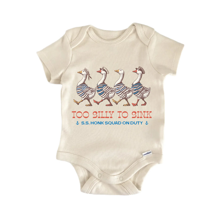 Too Silly Too Sink Goose Squad - Baby Bodysuit  Funny Cute Onesie® | North Fork Forager LLC