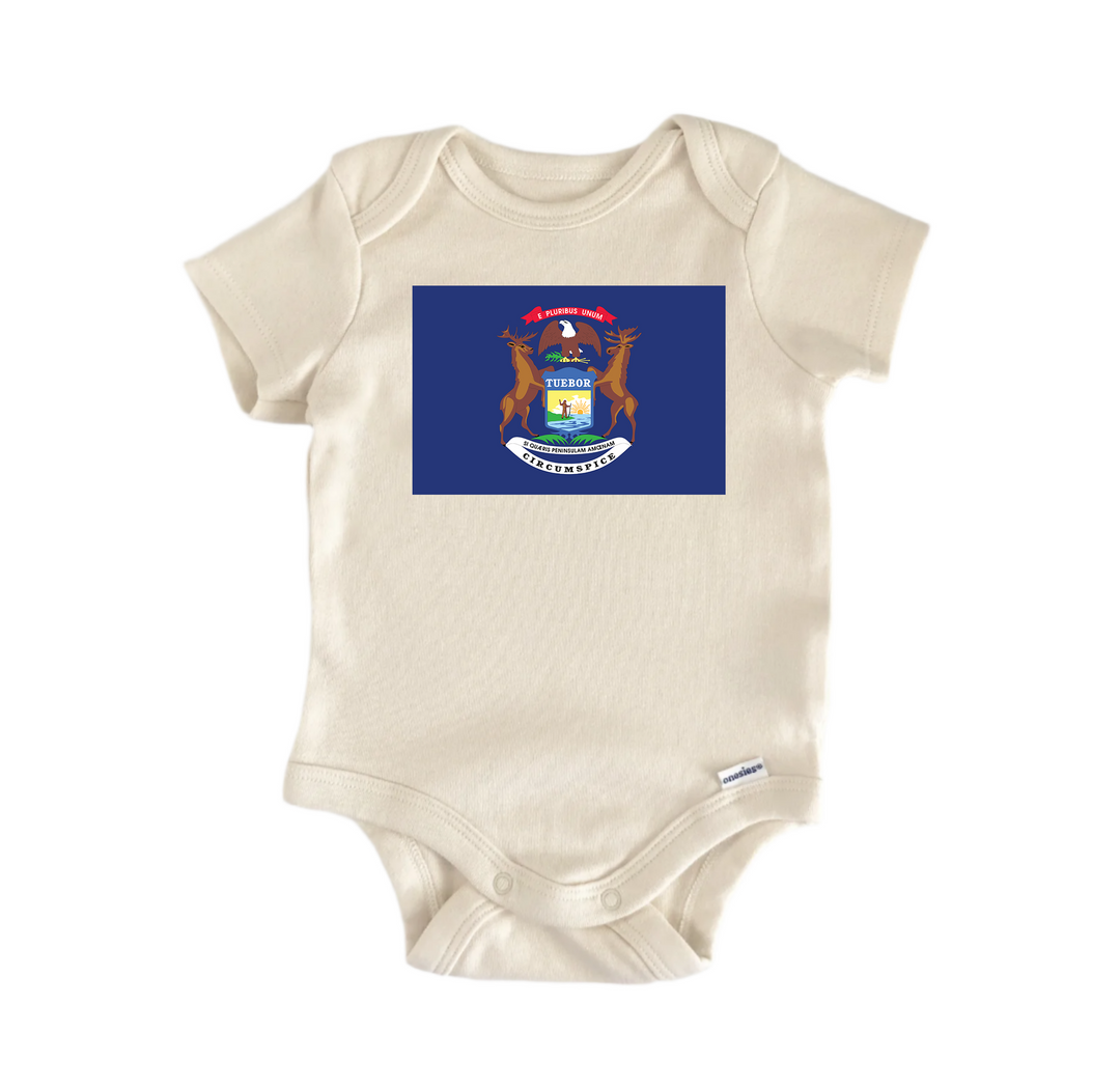 Michigan  - Baby Boy Girl Clothes Infant Bodysuit Funny Cute  Funny Cute Onesie® | North Fork Forager LLC