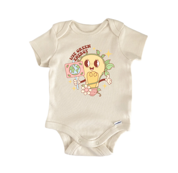 Use Green Energy Earth Day - Baby Boy Girl Clothes Infant Bodysuit Funny Cute Newborn