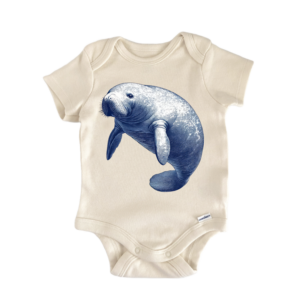 Vintage Manatee Florida - Baby Bodysuit  Funny Cute Onesie® | North Fork Forager LLC