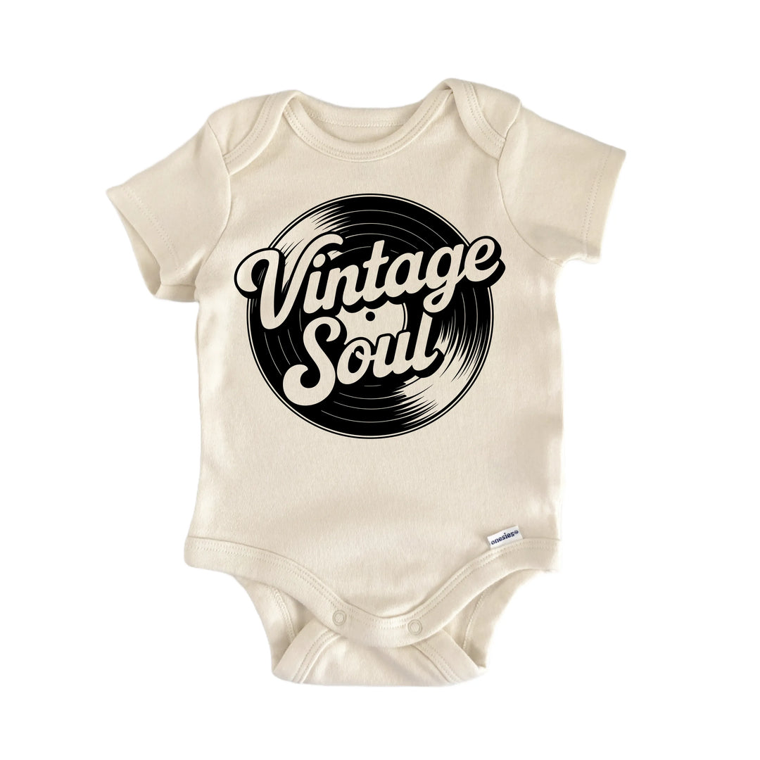 Vintage Soul Record Player Vinyl - Baby Bodysuit  Funny Cute Onesie® | North Fork Forager LLC