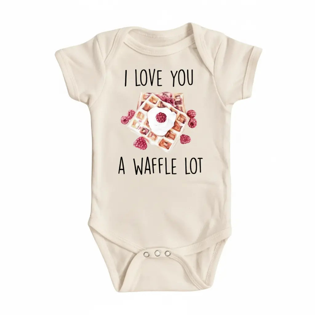 Waffle Love Red - Baby Boy Girl Clothes Infant Bodysuit Funny Cute Newborn  Funny Cute Onesie® | North Fork Forager LLC