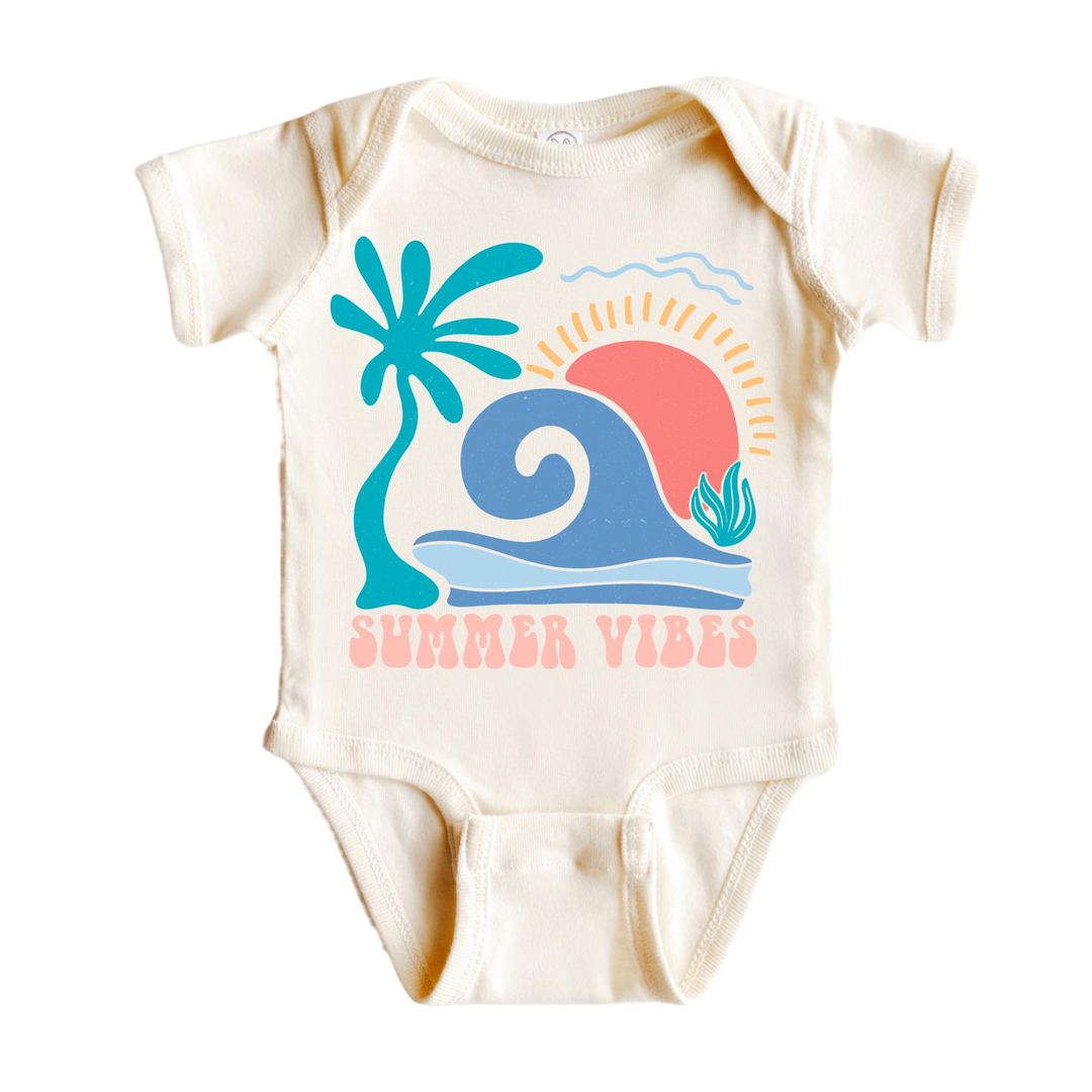 Wave Summer Vibes - Baby Boy Girl Clothes Infant Bodysuit Funny Cute Newborn  Funny Cute Onesie® | North Fork Forager LLC