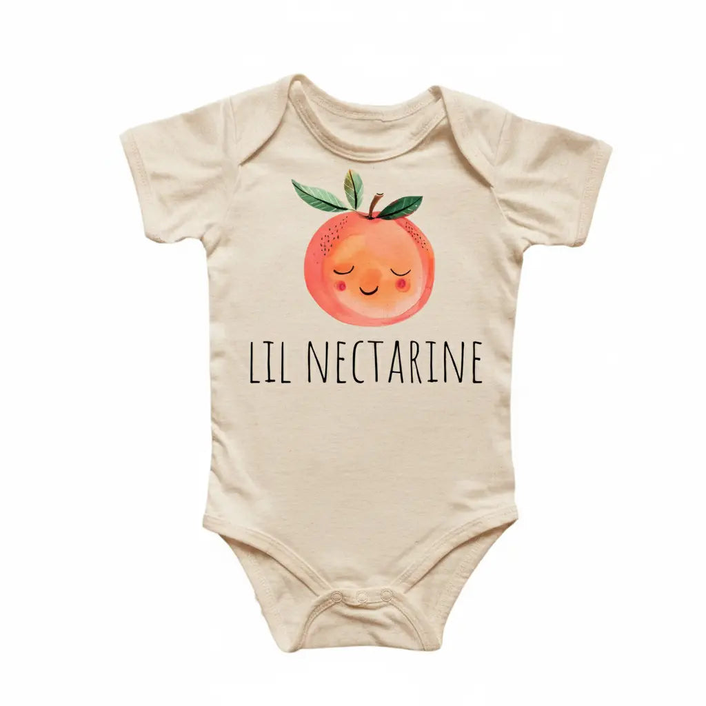 Little Nectarine Fruit - Baby Boy Girl Clothes Infant Bodysuit Funny Cute Newborn  Funny Cute Onesie® | North Fork Forager LLC