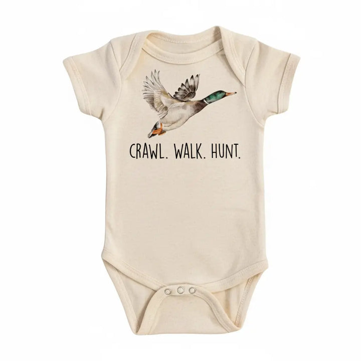 Duck Hunting Crawl - Baby Boy Girl Clothes Infant Onesie® Funny Cute Newborn GS1  Funny Cute Onesie® | North Fork Forager LLC