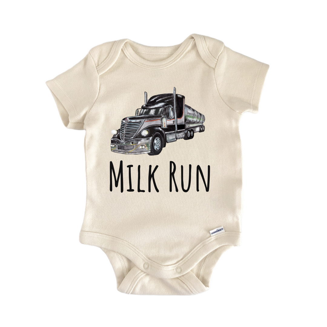 Semi Truck Milk Run Trucker Baby Gift Baby Onesie®