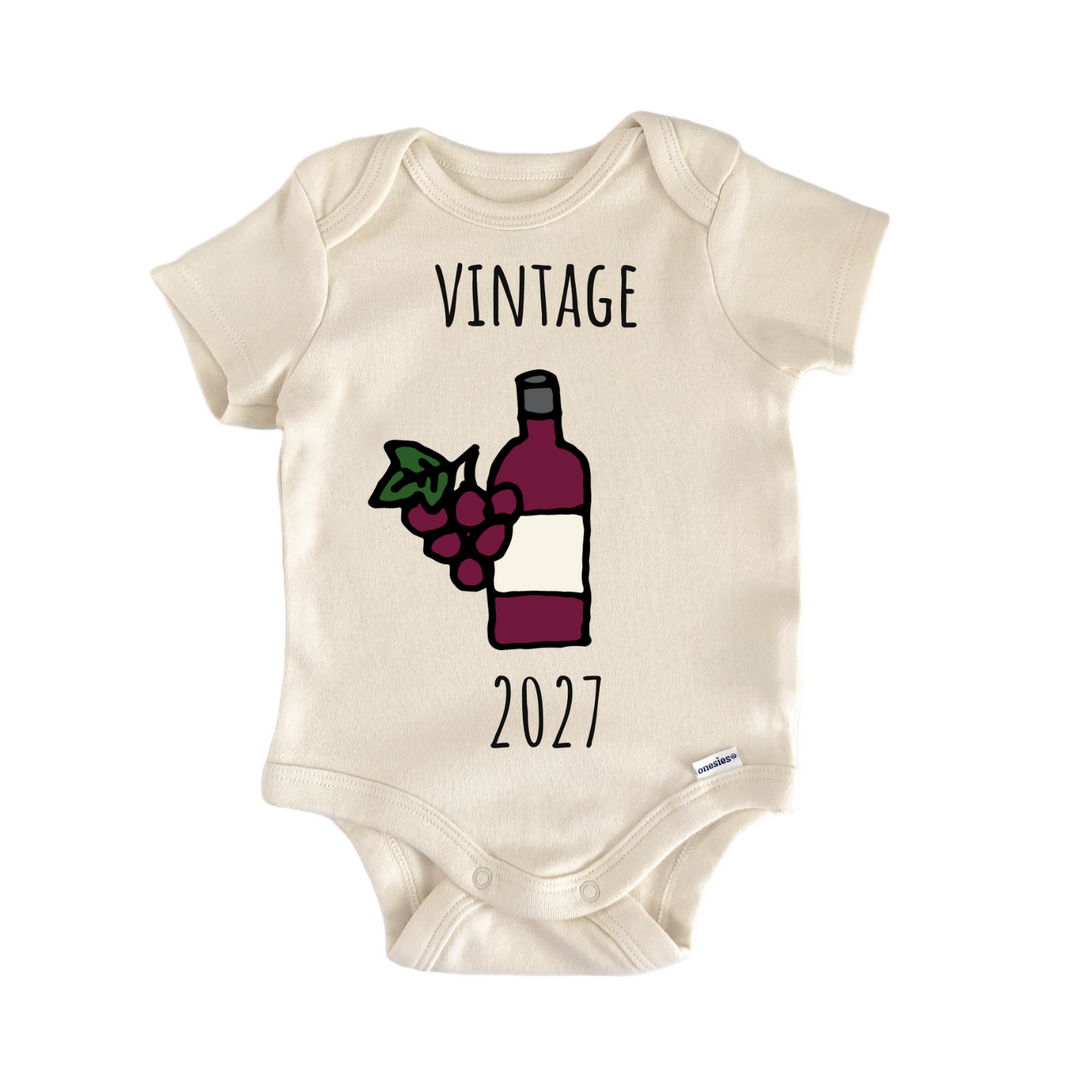 2027 Wine Vintage Grapes Winery Infant Gift Baby Bodysuit