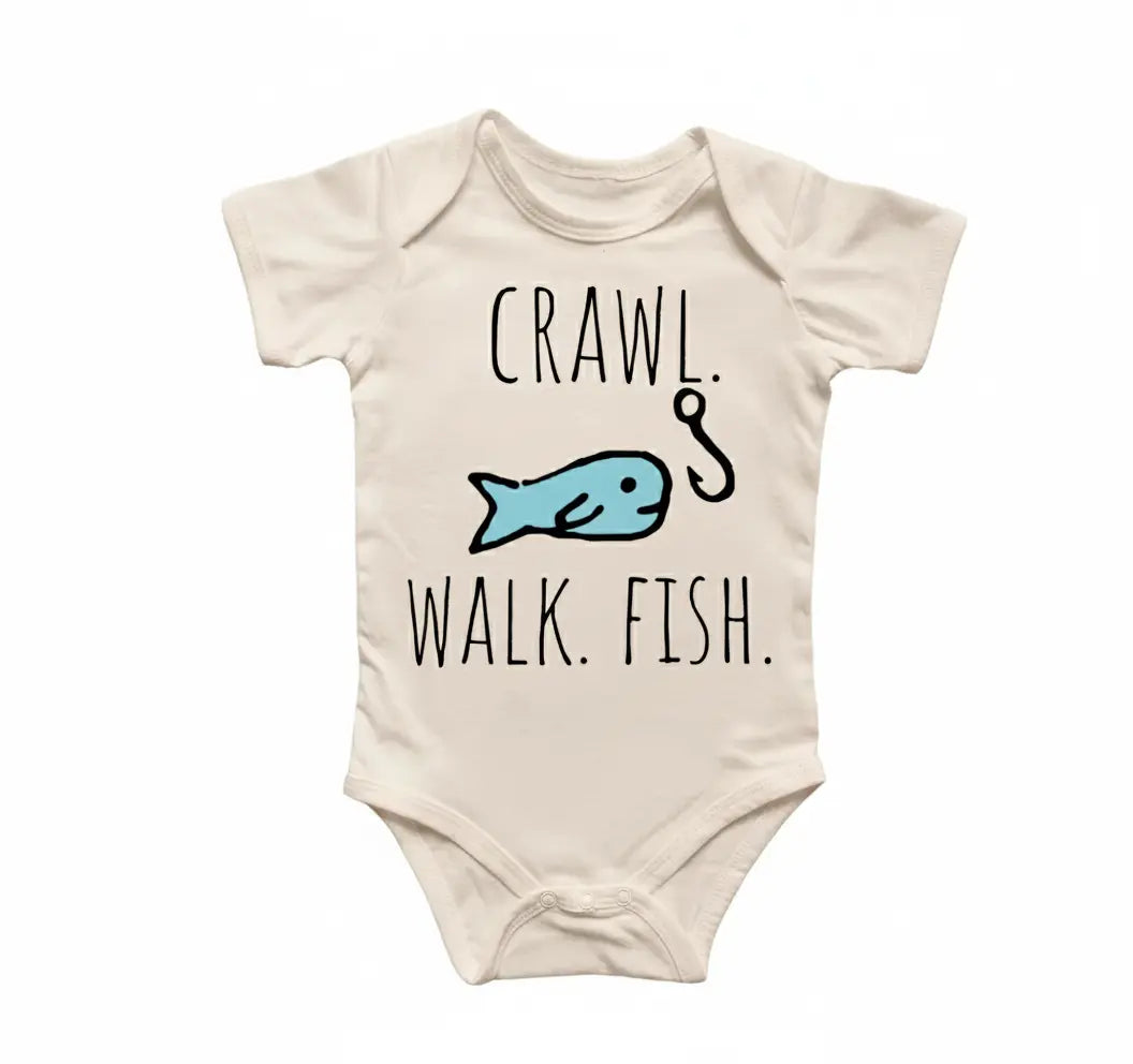 Fishing Fisherman - Baby Boy Girl Clothes Infant Onesie® Funny Cute Newborn  2 GS1  Funny Cute Onesie® | North Fork Forager LLC