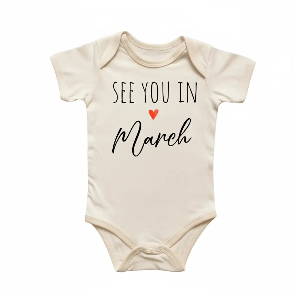 March Announcement - Baby Boy Girl Clothes Infant Bodysuit Funny Cute Newborn  Funny Cute Onesie® | North Fork Forager LLC