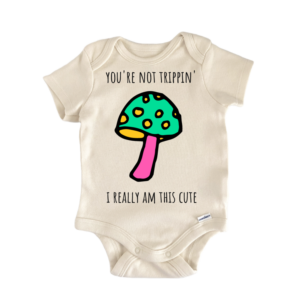 Mushroom 70's Groovy Hippie Baby Gift Baby Bodysuit
