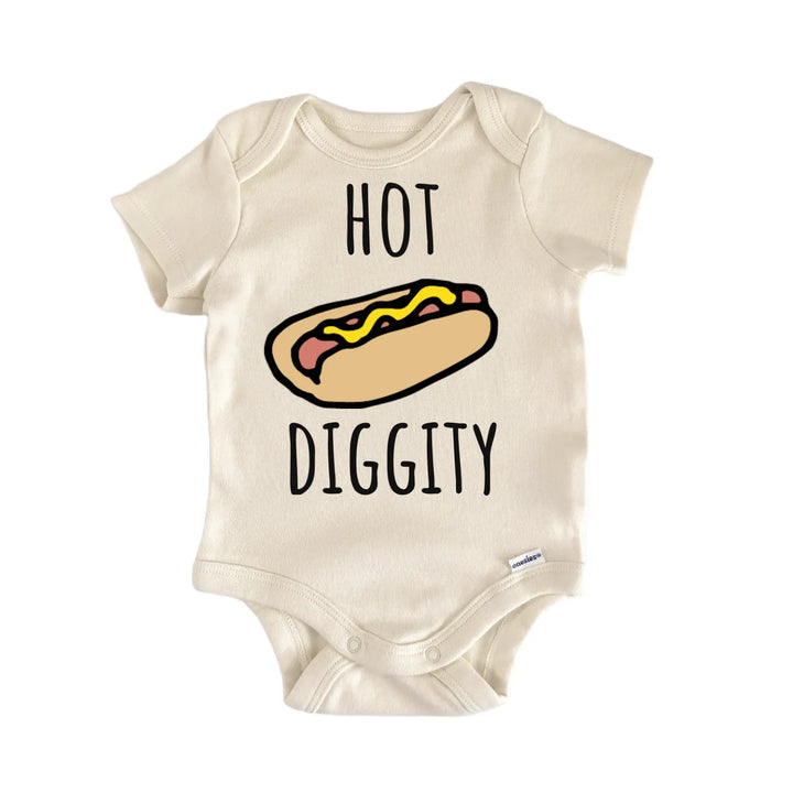 Hot Dog Hot Diggity Bbq Baby Gift Baby Bodysuit
