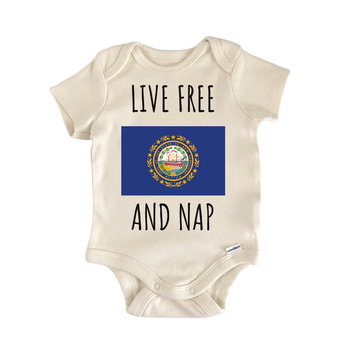 New Hampshire Live Free State Flag Baby Gift Baby Onesie®