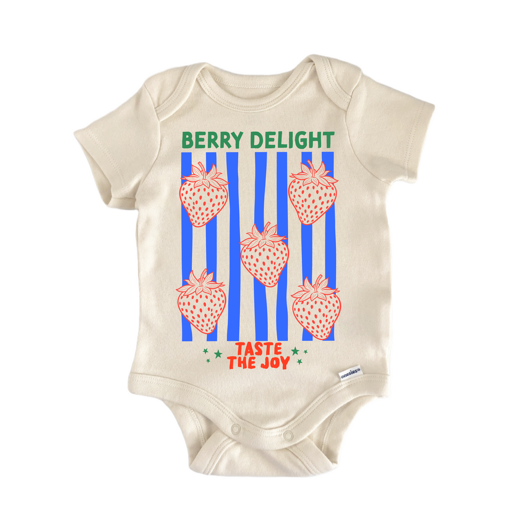 Berry Delight Strawberry - Baby Bodysuit  Funny Cute Onesie® | North Fork Forager LLC