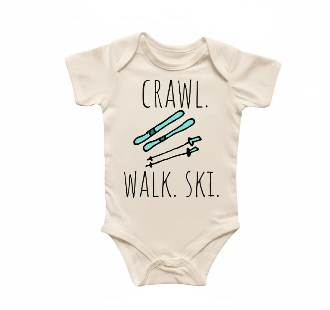 Skiing Skier  - Baby Boy Girl Clothes Infant Onesie® Funny Cute Newborn GS1  Funny Cute Onesie® | North Fork Forager LLC
