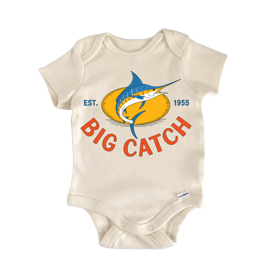 Big Catch Marlin Fishing - Baby Bodysuit  Funny Cute Onesie® | North Fork Forager LLC