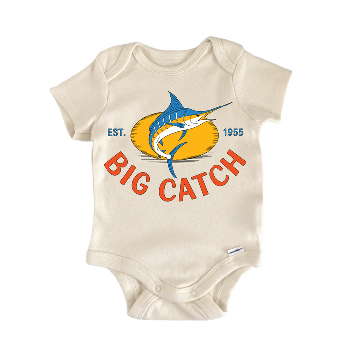 Big Catch Marlin Fishing - Baby Bodysuit  Funny Cute Onesie® | North Fork Forager LLC