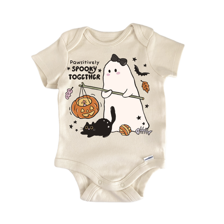 Black Cat Paw Halloween Ghost - Baby Bodysuit  Funny Cute Onesie® | North Fork Forager LLC