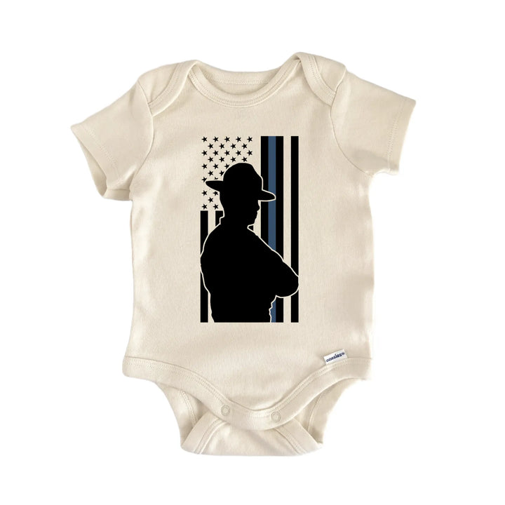 Blue Line State Trooper Police Newborn Baby Bodysuit