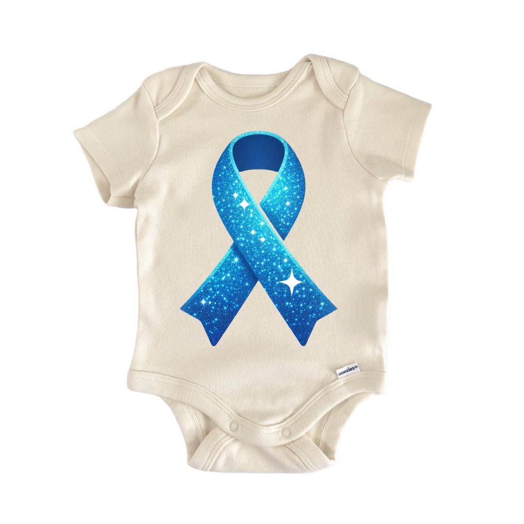 Blue Ribbon Awareness - Baby Bodysuit  Funny Cute Onesie® | North Fork Forager LLC