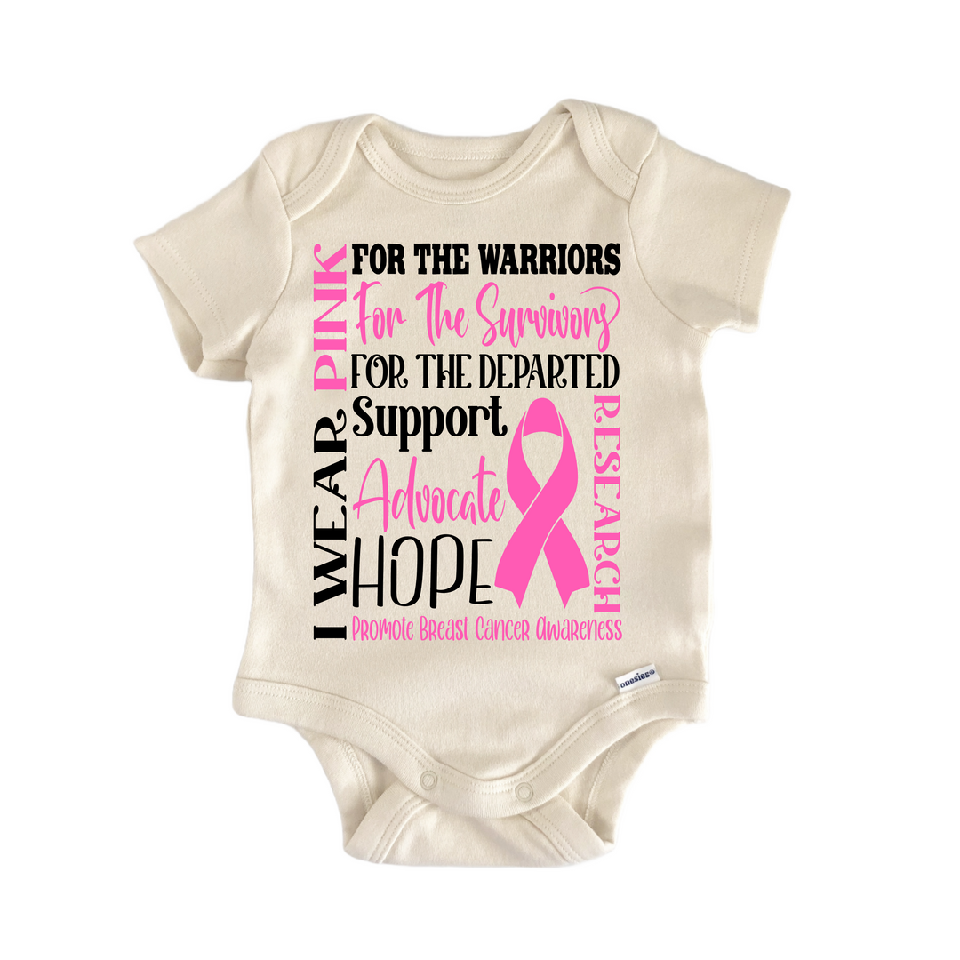 Breast Cancer Awareness Pink Ribbon - Baby Bodysuit  Funny Cute Onesie® | North Fork Forager LLC