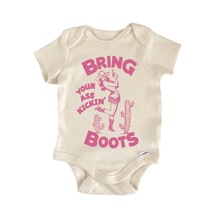 Bring Boots Cowgirl - Baby Bodysuit  Funny Cute Onesie® | North Fork Forager LLC