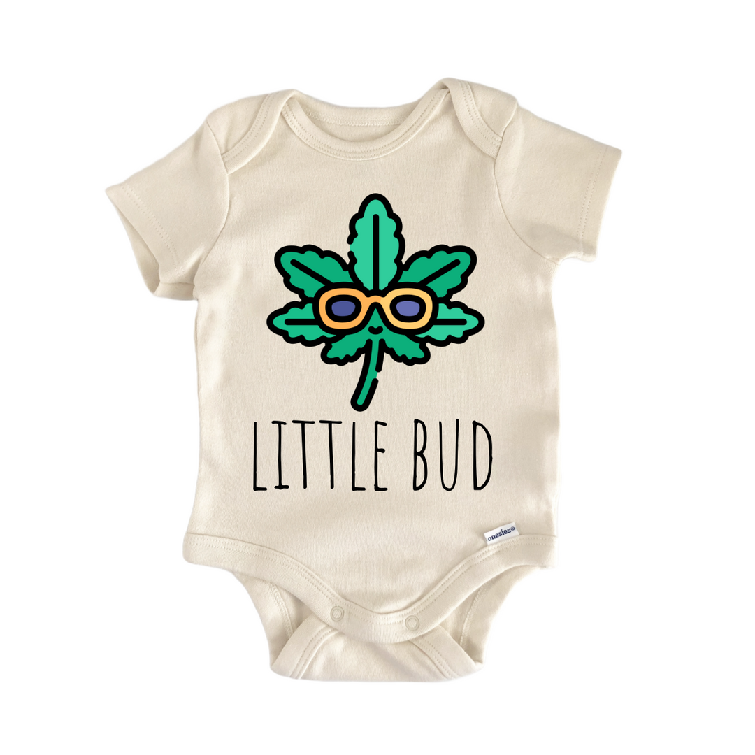 Bud Mj Leaf - Baby Bodysuit  Funny Cute Onesie® | North Fork Forager LLC