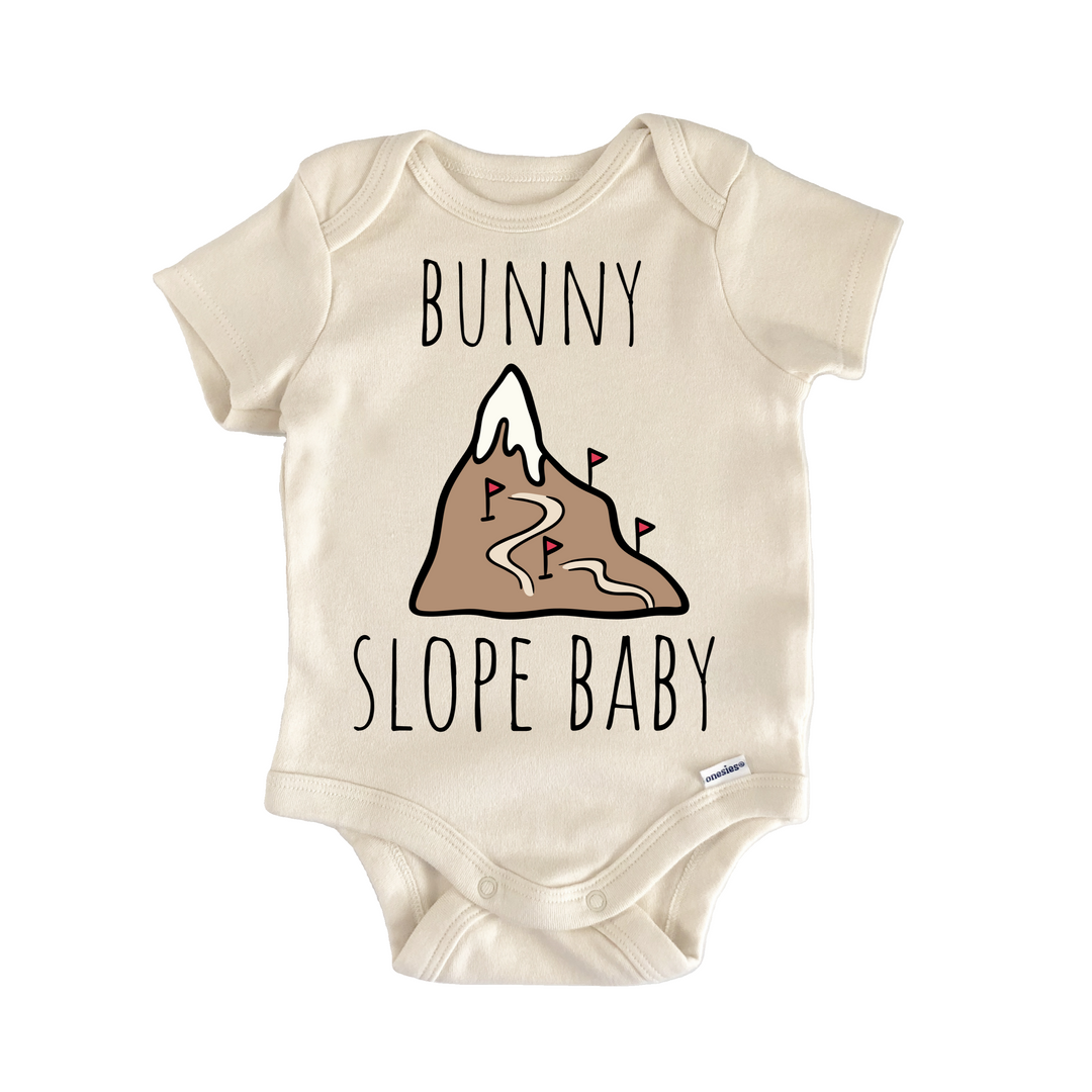 Bunny Snowboarding Skiing - Baby Bodysuit  Funny Cute Onesie® | North Fork Forager LLC