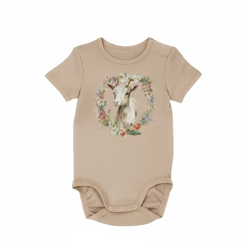 Goat Wreath - Baby Boy Girl Clothes Infant Bodysuit Funny Cute Newborn  Funny Cute Onesie® | North Fork Forager LLC