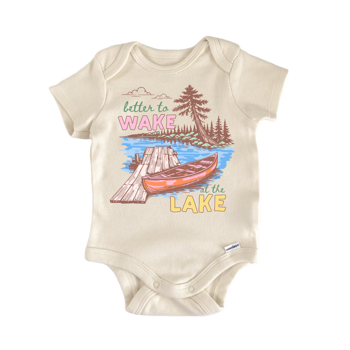 Wake Lake Cabin Canoe Baby Gift Baby Onesie®