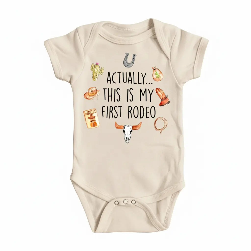 First Rodeo 1 - Baby Boy Girl Clothes Infant Onesie® Funny Cute Newborn GS1  Funny Cute Onesie® | North Fork Forager LLC