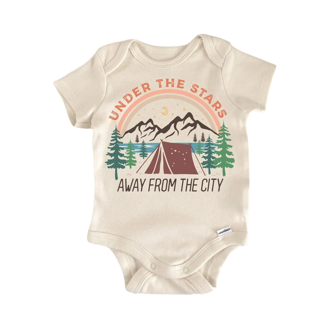 Camping City Stars - Baby Boy Girl Clothes Infant Bodysuit Funny Cute Newborn  Funny Cute Onesie® | North Fork Forager LLC