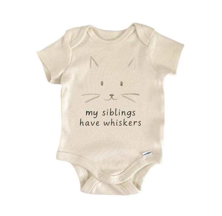 Cat Whiskers Siblings Newborn Baby Bodysuit