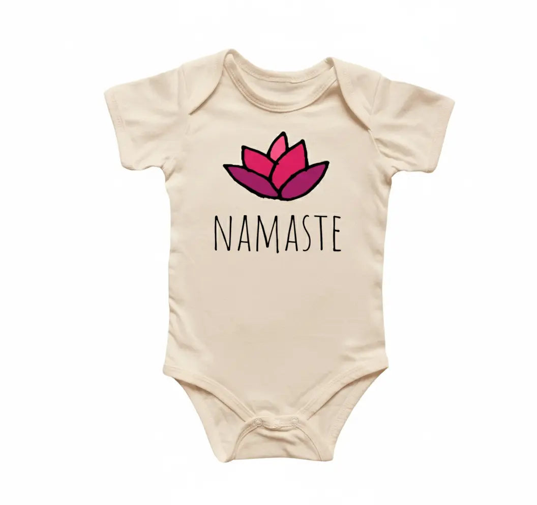 Namaste Lotus - Baby Boy Girl Clothes Infant Bodysuit Funny Cute Newborn  Funny Cute Onesie® | North Fork Forager LLC