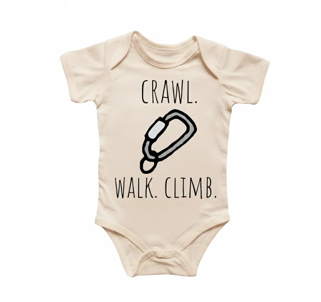 Rock Climbing Bouldering - Baby Boy Girl Clothes Infant Onesie® Funny Cute Newborn 4 GS1  Funny Cute Onesie® | North Fork Forager LLC