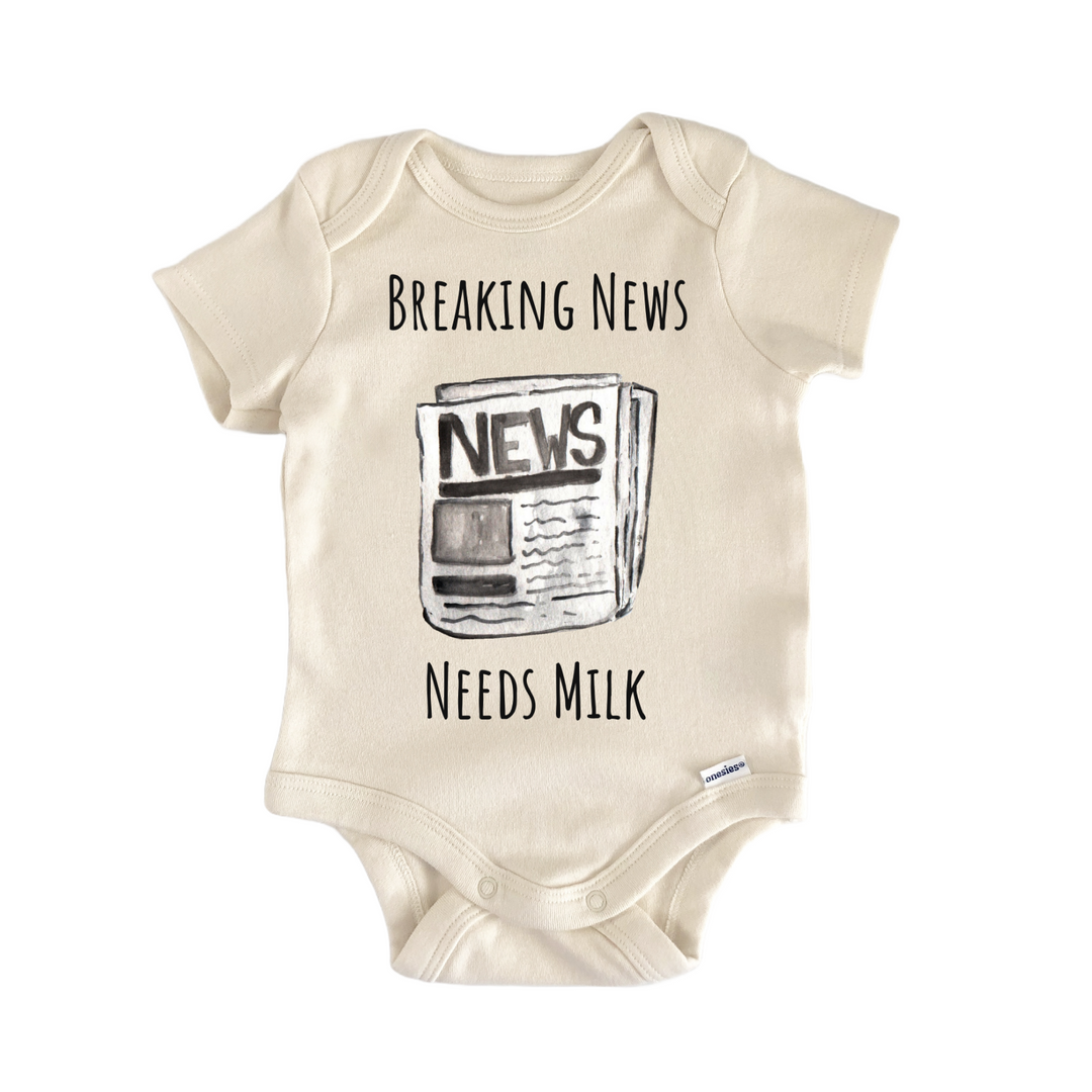 Breaking News Journalist Newspaper Baby Gift Baby Bodysuit