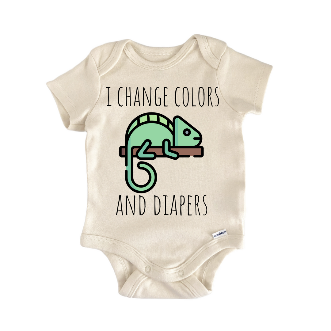 Chameleon Lizard Reptile - Baby Bodysuit  Funny Cute Onesie® | North Fork Forager LLC