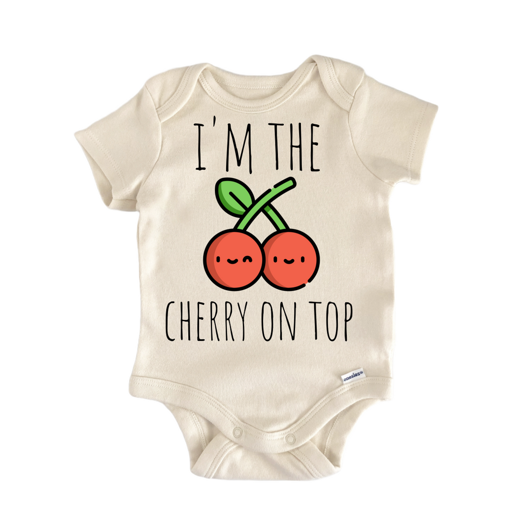 Cherry Fruit Last - Baby Bodysuit  Funny Cute Onesie® | North Fork Forager LLC