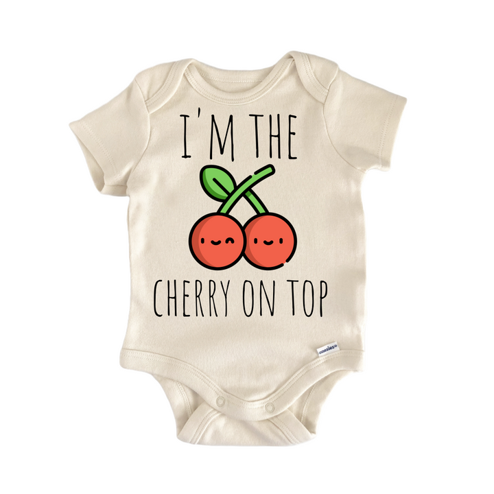 Cherry Fruit Last - Baby Bodysuit  Funny Cute Onesie® | North Fork Forager LLC