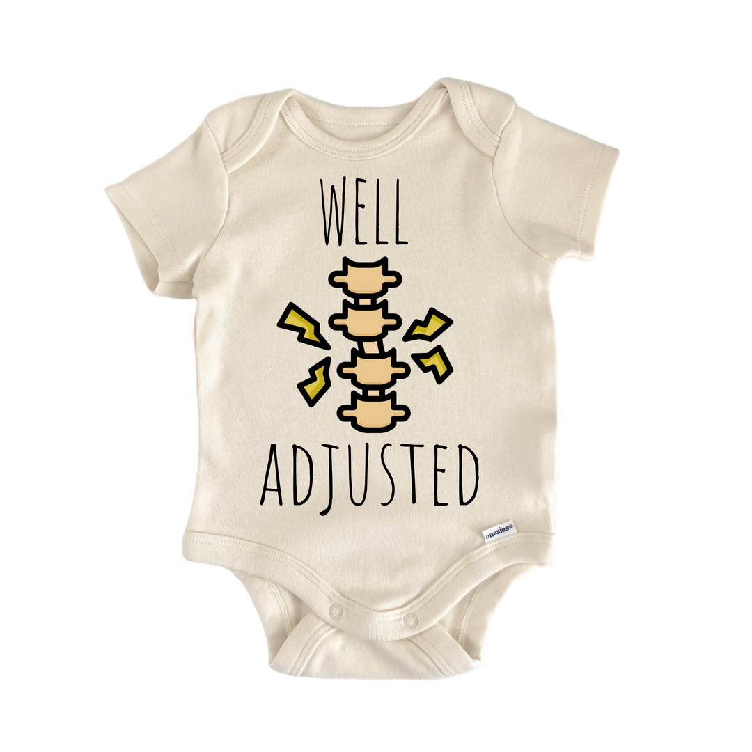 Chiropractor Health Wellness - Baby Bodysuit  Funny Cute Onesie® | North Fork Forager LLC
