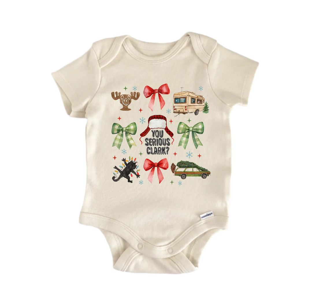 Christmas Movie Bow Newborn Baby Bodysuit