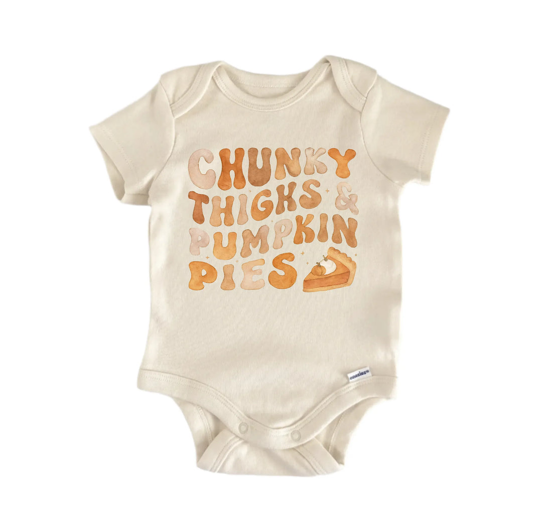 Chunky Thighs Pie Thanksgiving Newborn Baby Bodysuit