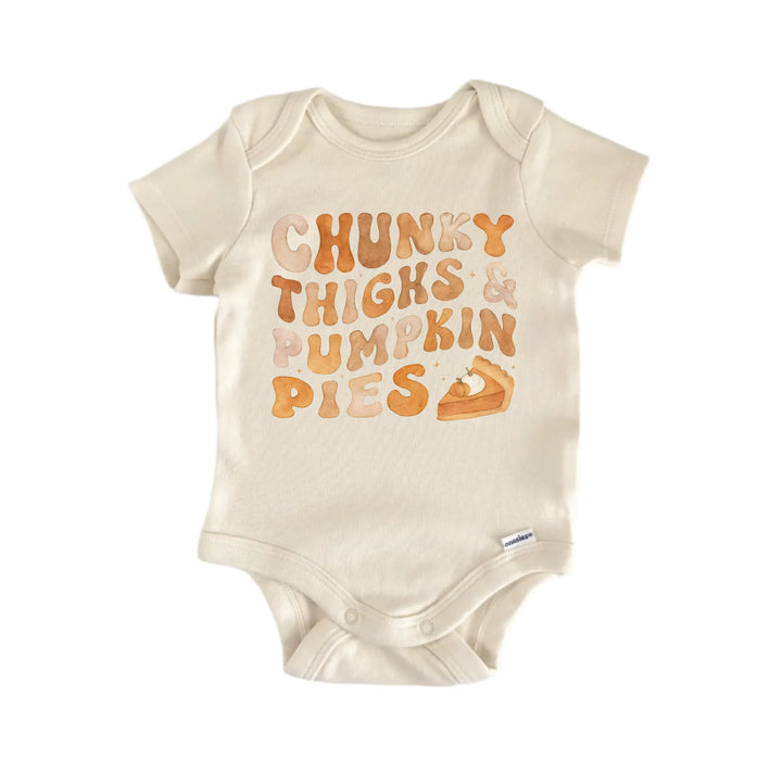 Chunky Thighs Pie Thanksgiving Newborn Baby Bodysuit